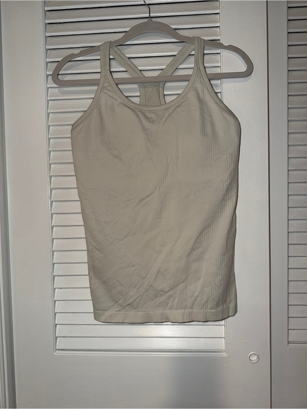 Lululemon ebb to street ribbed tank color Bone size 10